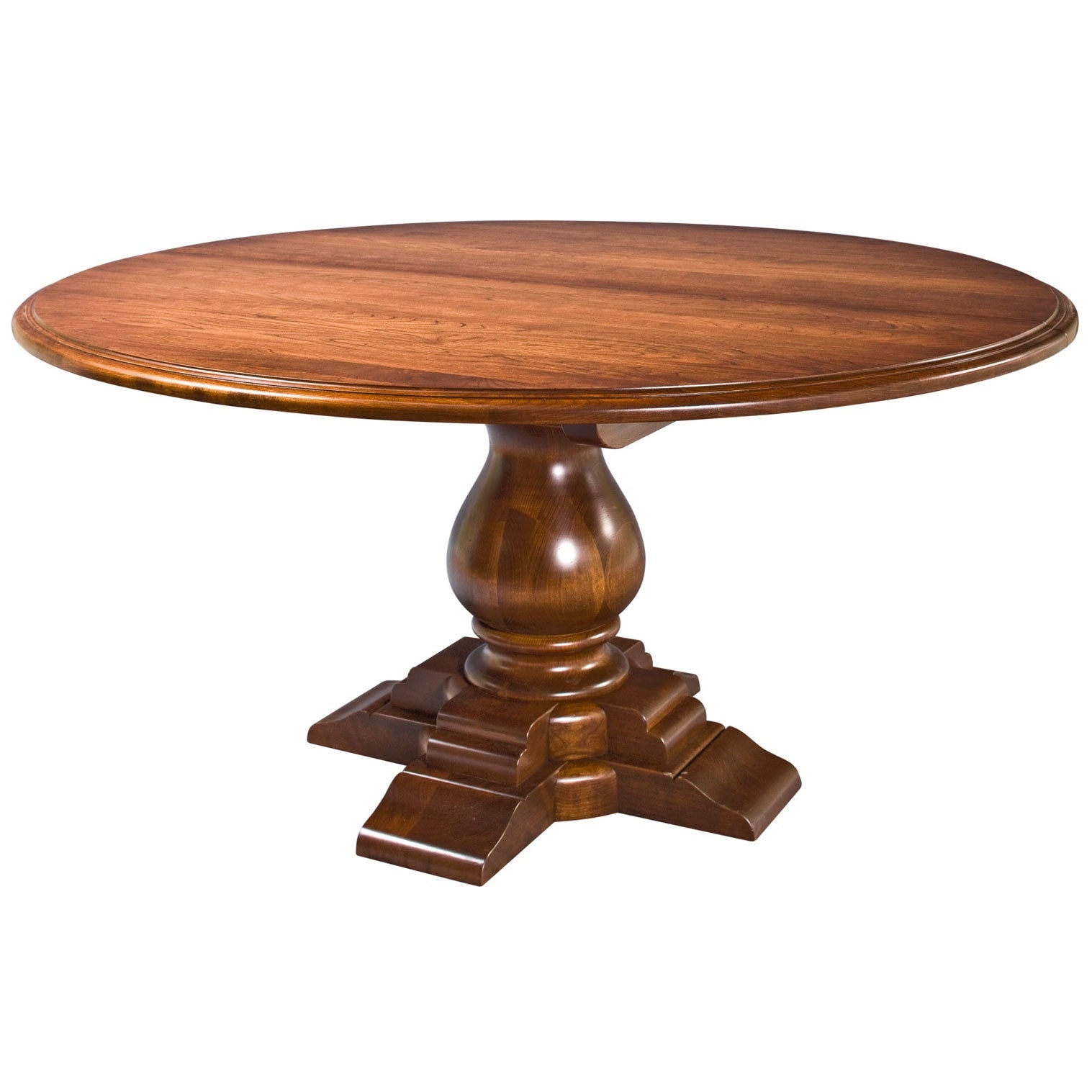 Amish Vaz Grande Round Expandable Pedestal Table shown in the dining room of a craftsman bungalow home