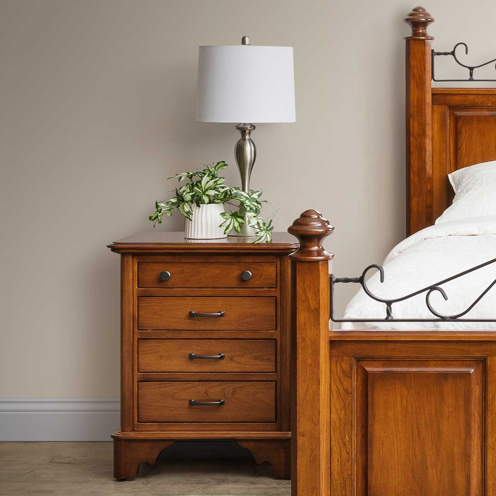 Amish Wellington 4-Drawer Night Stand