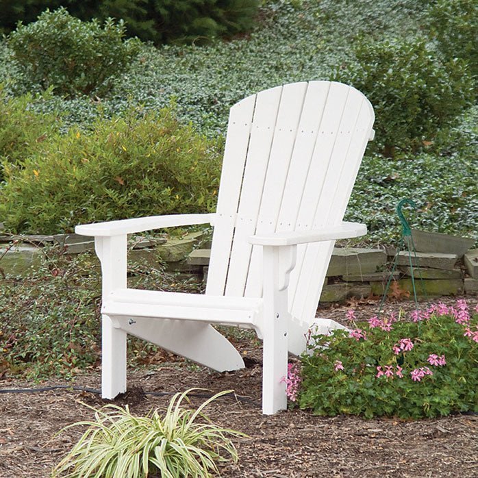 Amish White Poly Patio Fanback Adirondack Chair - snyders.furniture