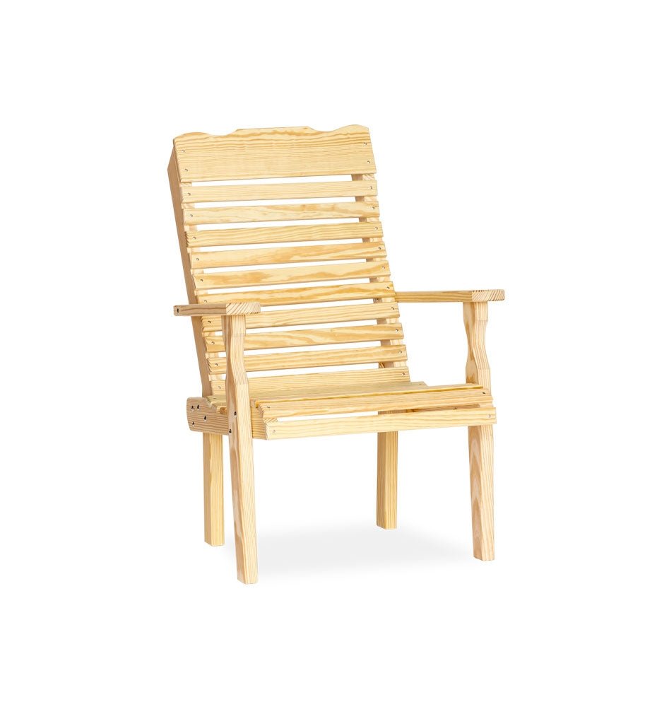 Amish Wood Curve Back Chair Leisure Lawns