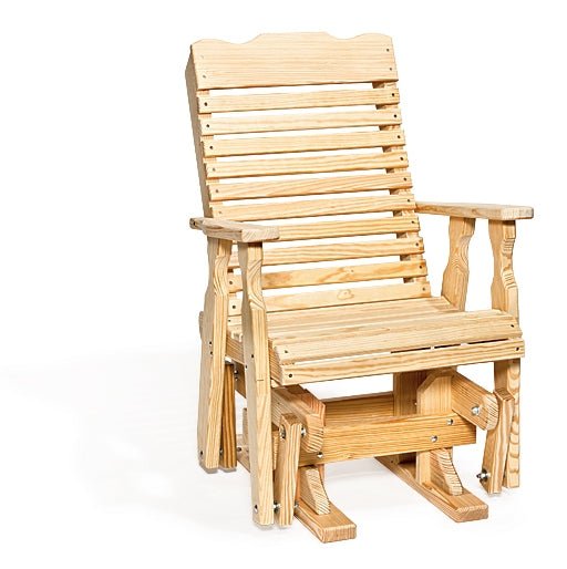 Amish Wood Curve Back Single Glider Leisure Lawns