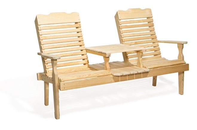 Amish Wood Curveback Settee Leisure Lawns