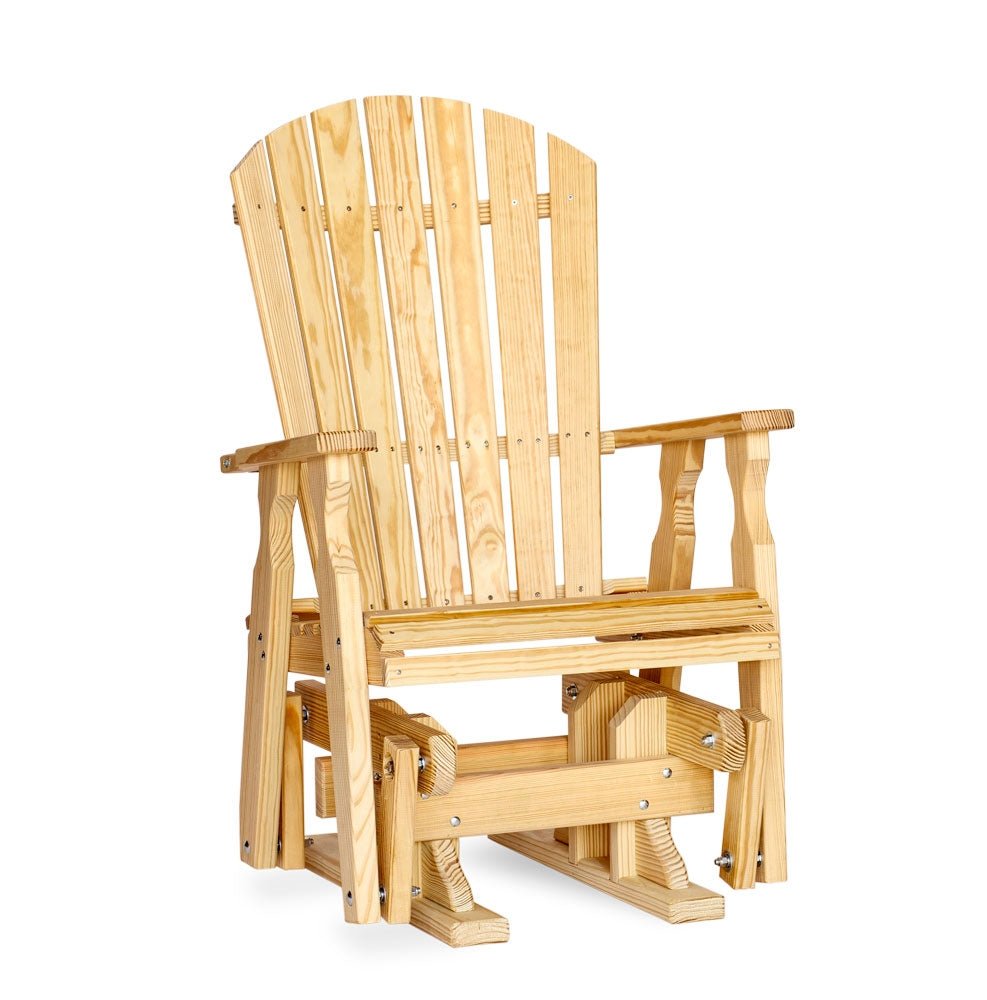 Amish Wood Fanback Single Glider Leisure Lawns