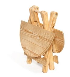 Amish Wood Folding Round Table Leisure Lawns