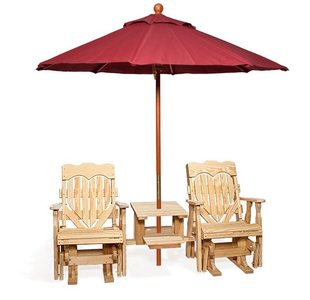 Amish Wood High Back Heart Double Glider Leisure Lawns