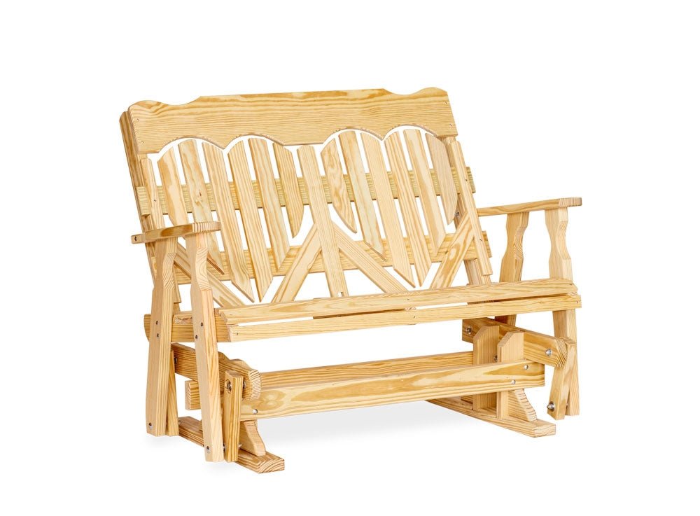 Amish Wood High Back Heart Glider Leisure Lawns