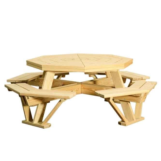 Amish Wood Octagon Picnic Table - snyders.furniture