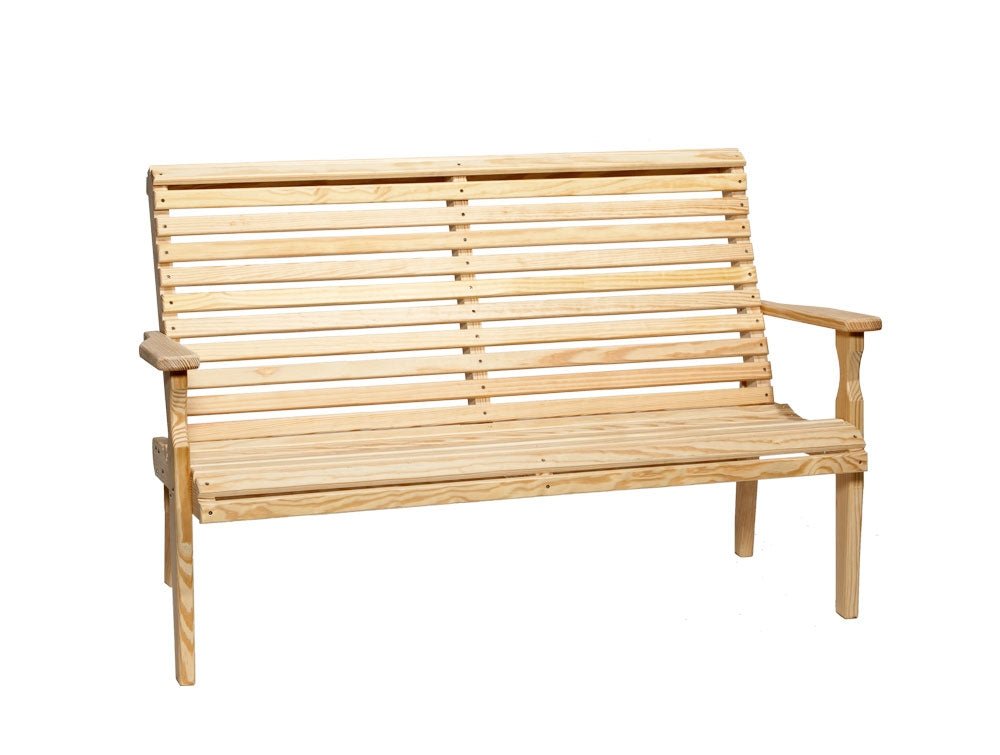 Amish Wood Roll Back 5' Bench Leisure Lawns