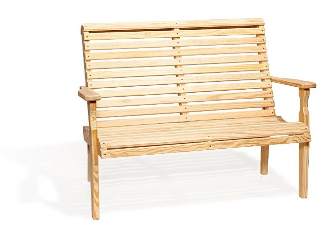 Amish Wood Roll Back Bench Leisure Lawns