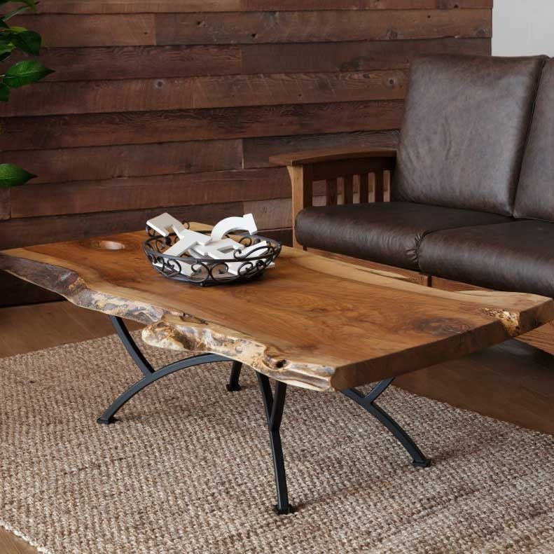 Arched Cross Live Edge Coffee Table - snyders.furniture