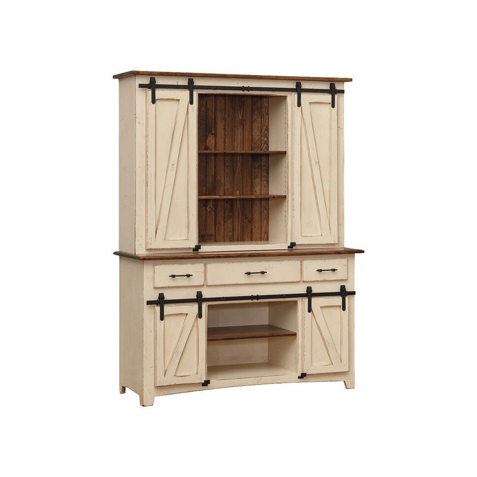 Barndoor Hutch with Drawers - snyders.furniture