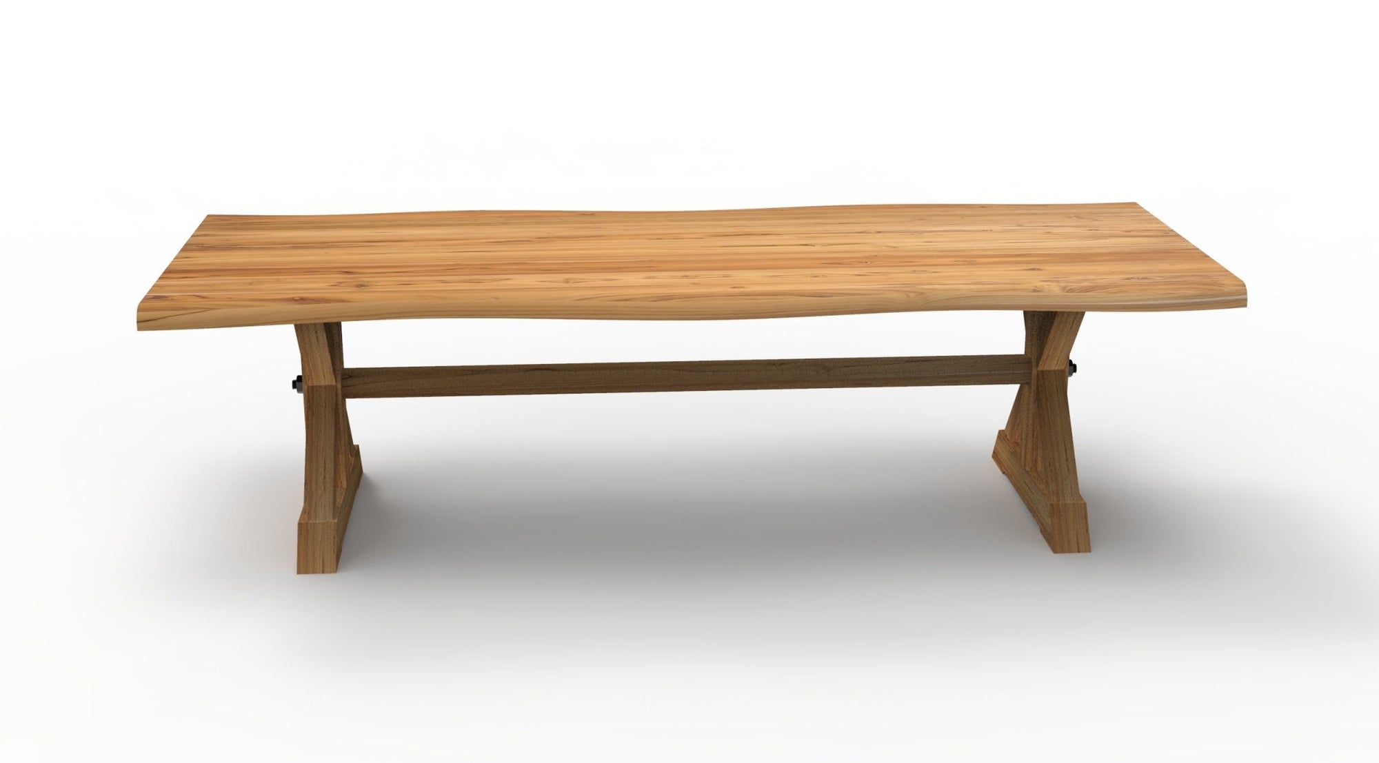 Bartholomew 108" Teak Live Edge Dining Table - Natural - snyders.furniture