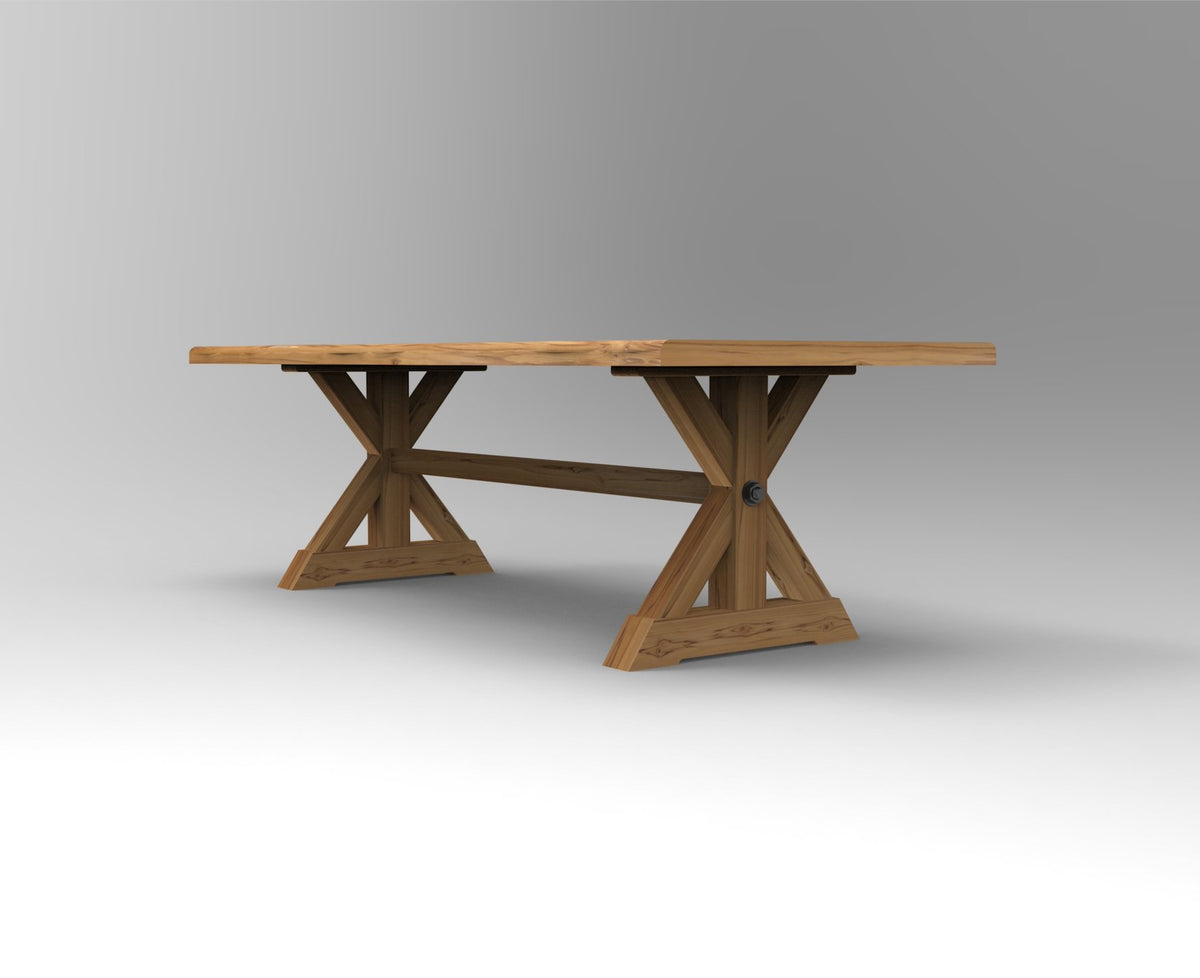 Bartholomew 108&quot; Teak Live Edge Dining Table - Natural - snyders.furniture
