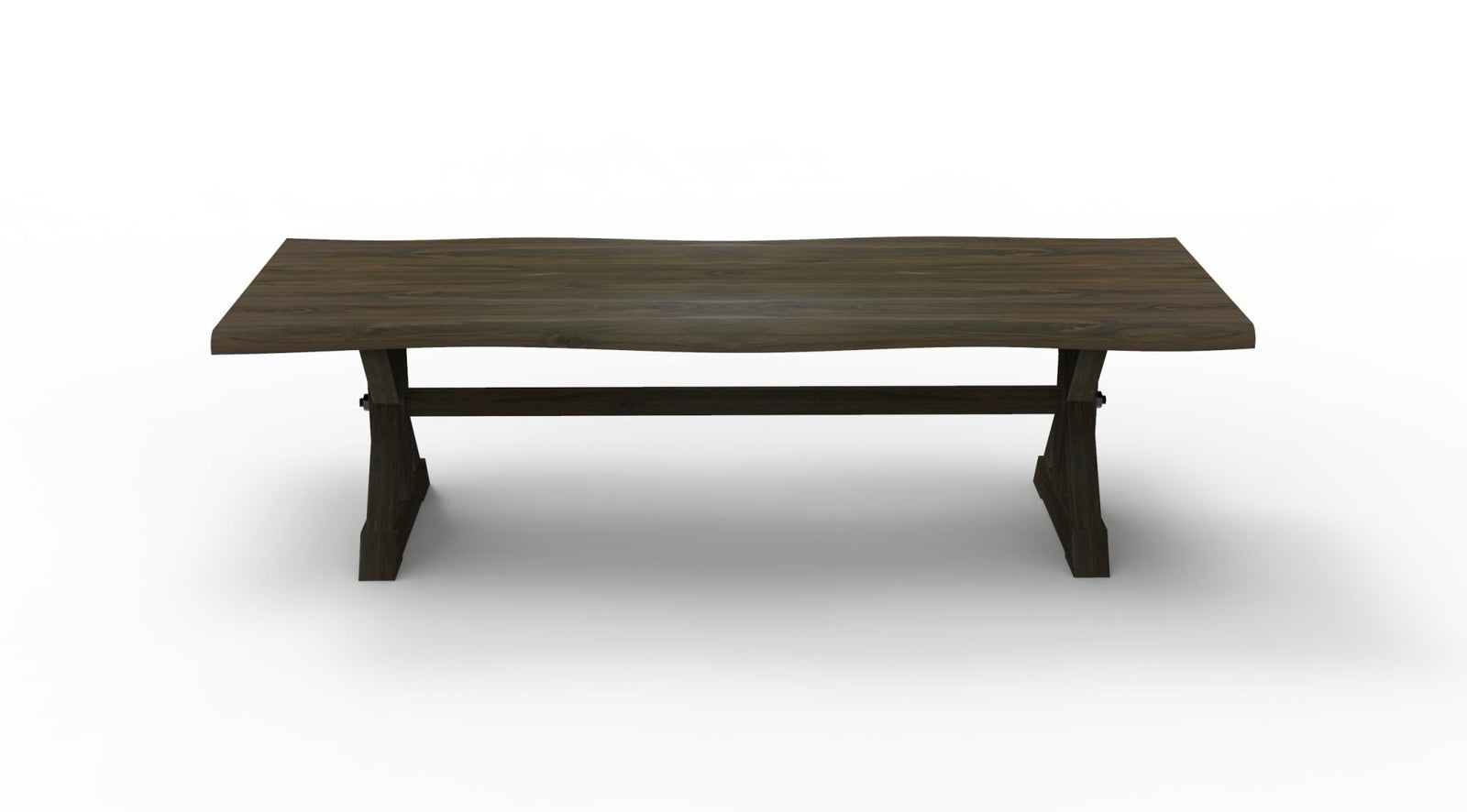 Bartholomew 108" Teak Live Edge Dining Table - Natural + Black - snyders.furniture