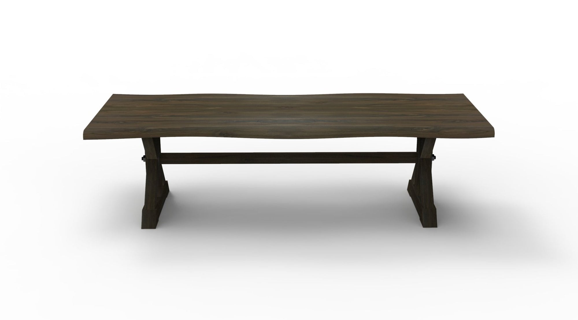 Bartholomew 108" Teak Live Edge Dining Table - Natural + Black - snyders.furniture