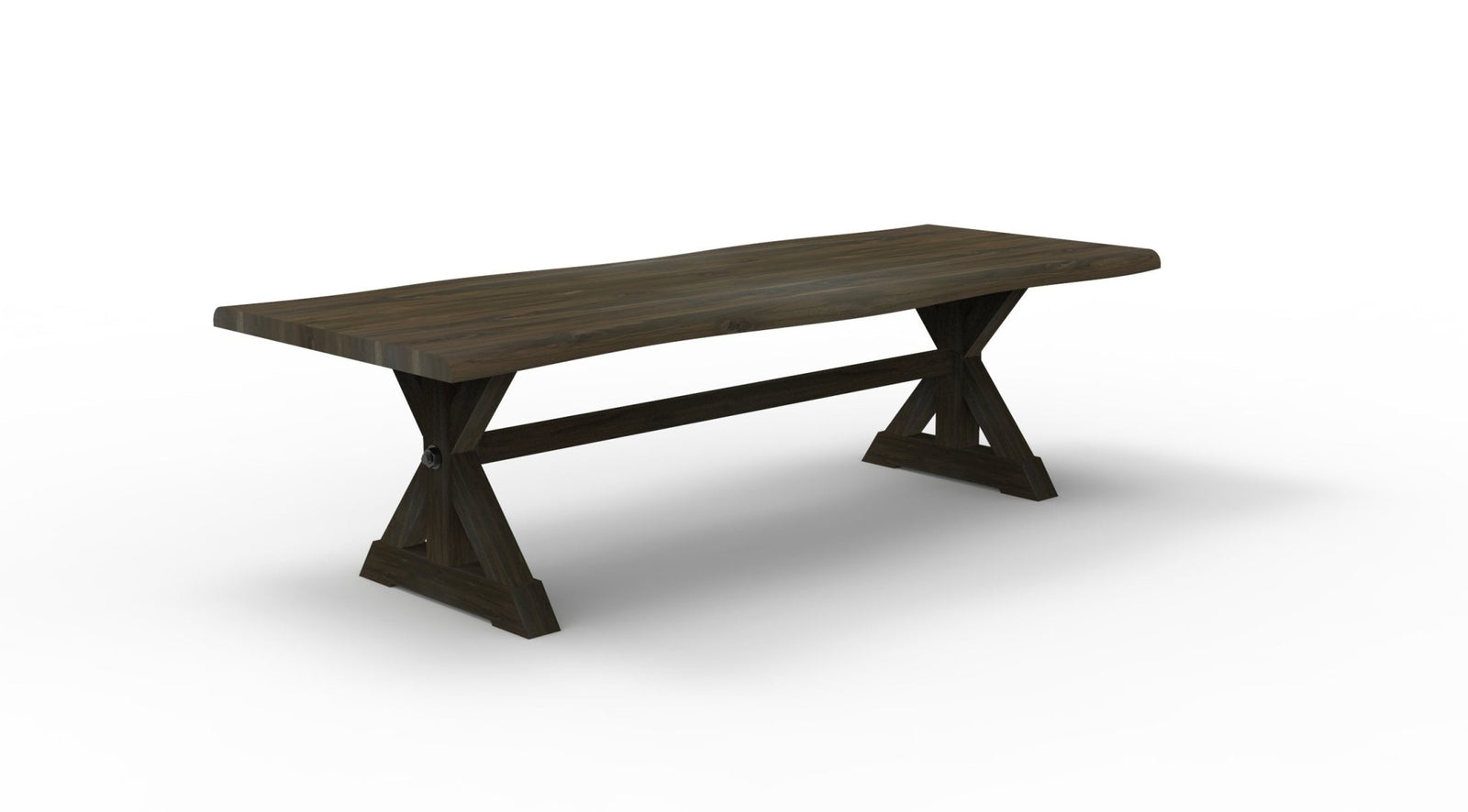 Bartholomew 108" Teak Live Edge Dining Table - Natural + Black - snyders.furniture