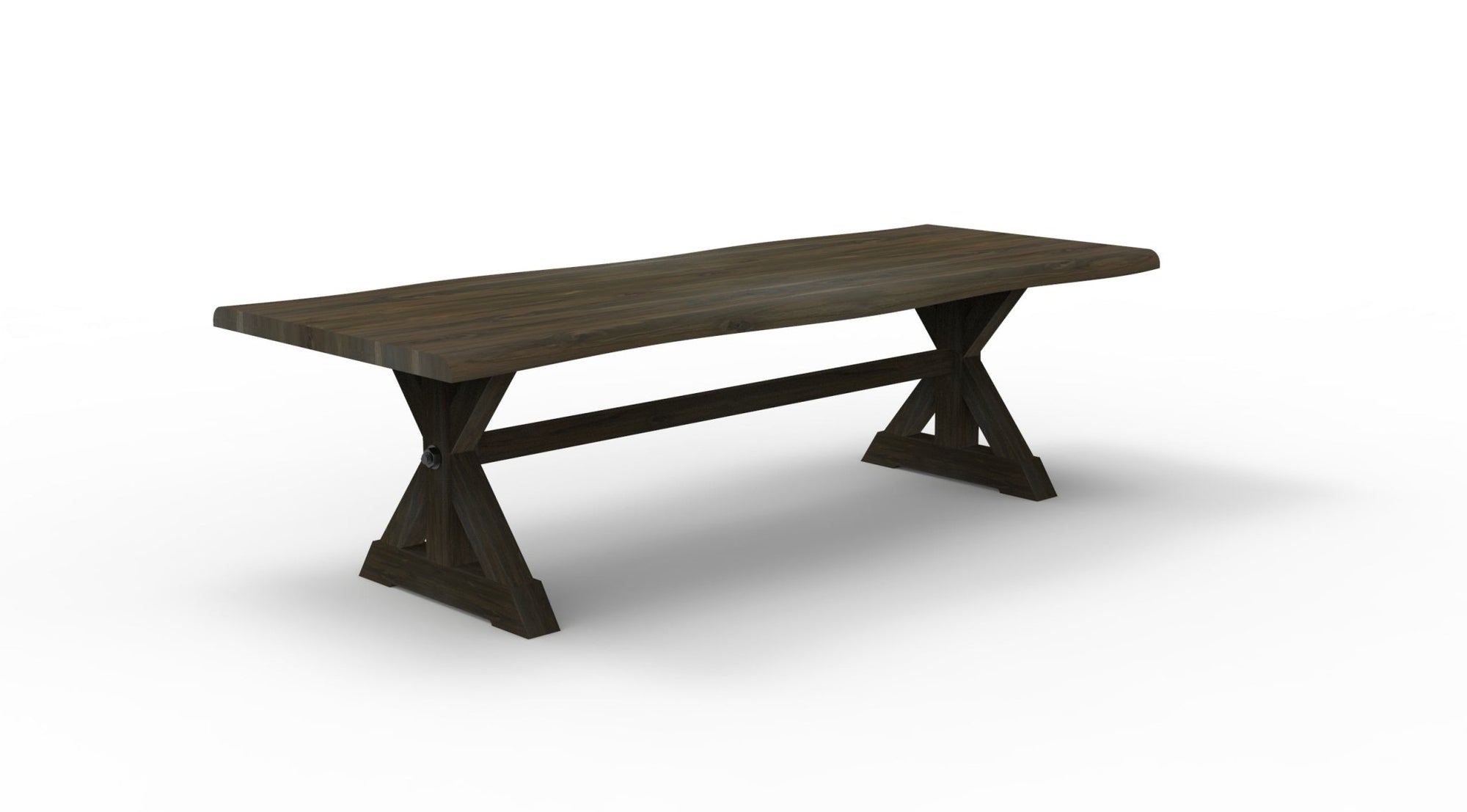 Bartholomew 108" Teak Live Edge Dining Table - Natural + Black - snyders.furniture