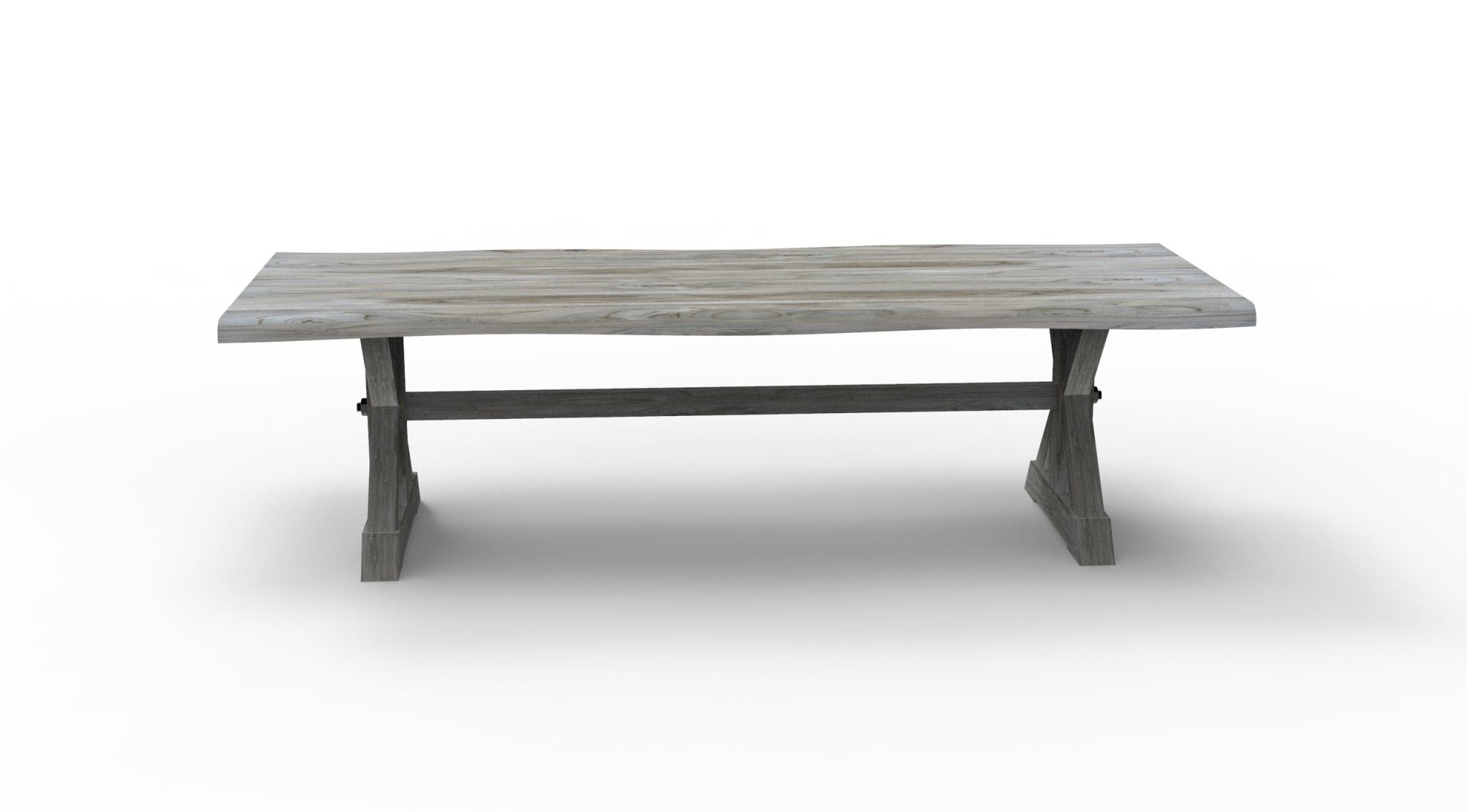 Bartholomew 108" Teak Live Edge Dining Table - Natural + Gray - snyders.furniture