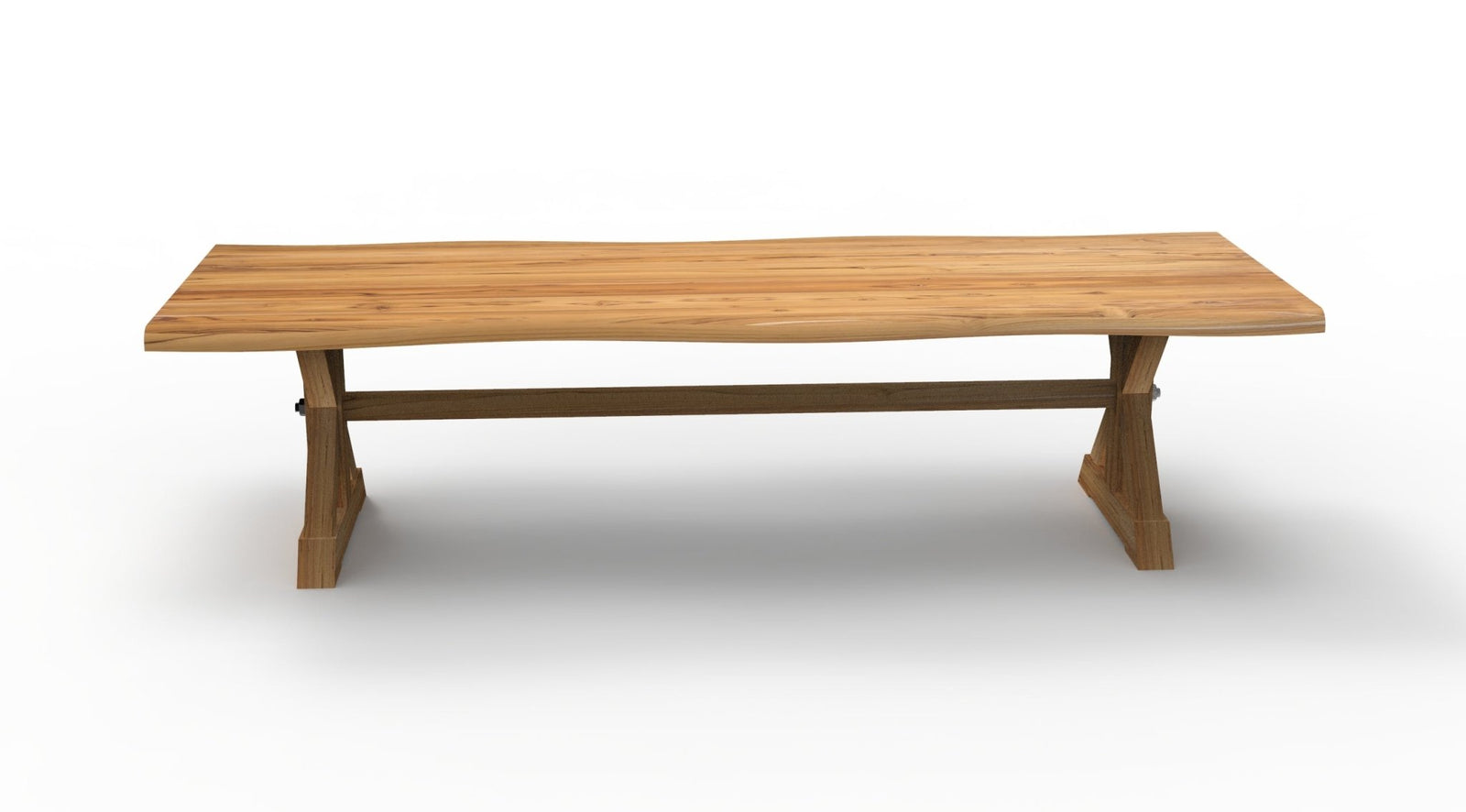 Bartholomew 120" Teak Live Edge Dining Table - Natural - snyders.furniture