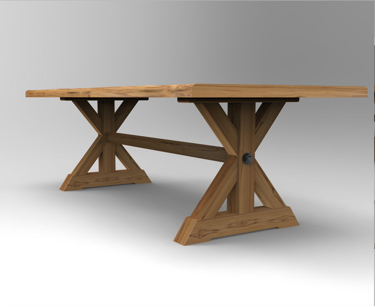 Bartholomew 120&quot; Teak Live Edge Dining Table - Natural - snyders.furniture