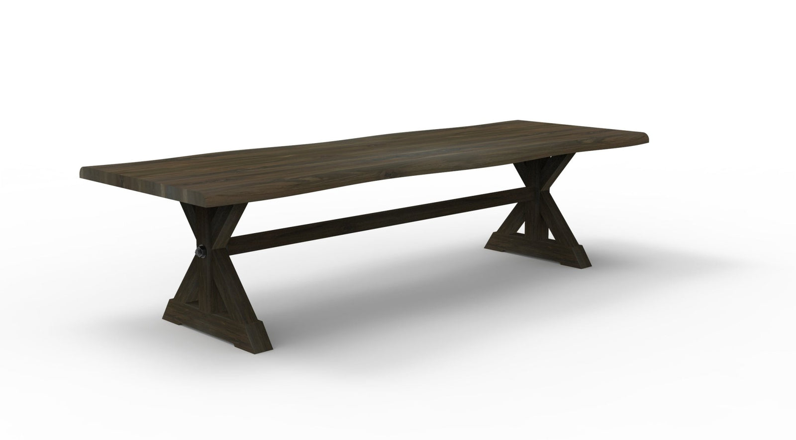 Bartholomew 120" Teak Live Edge Dining Table - Natural + Black - snyders.furniture