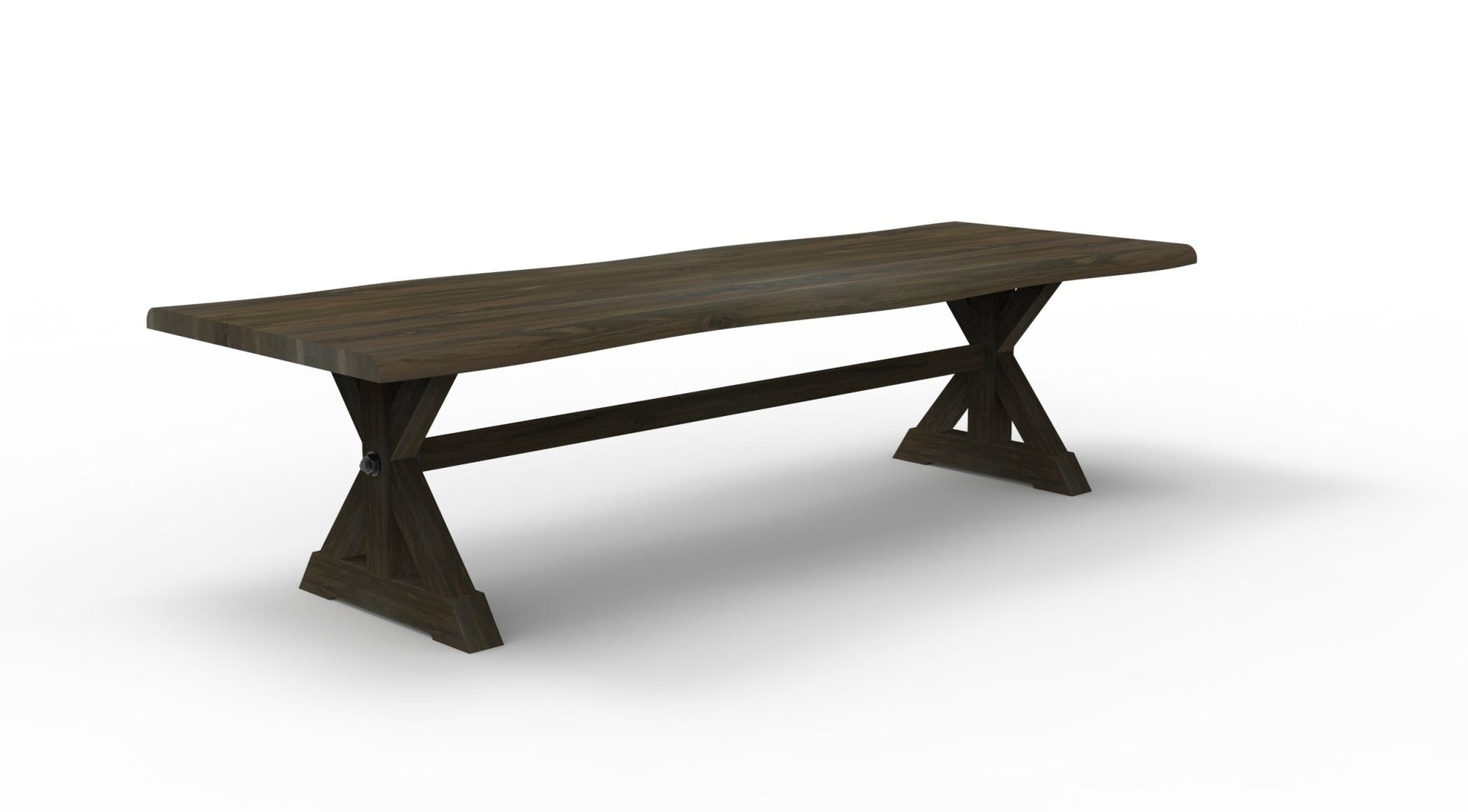 Bartholomew 120" Teak Live Edge Dining Table - Natural + Black - snyders.furniture