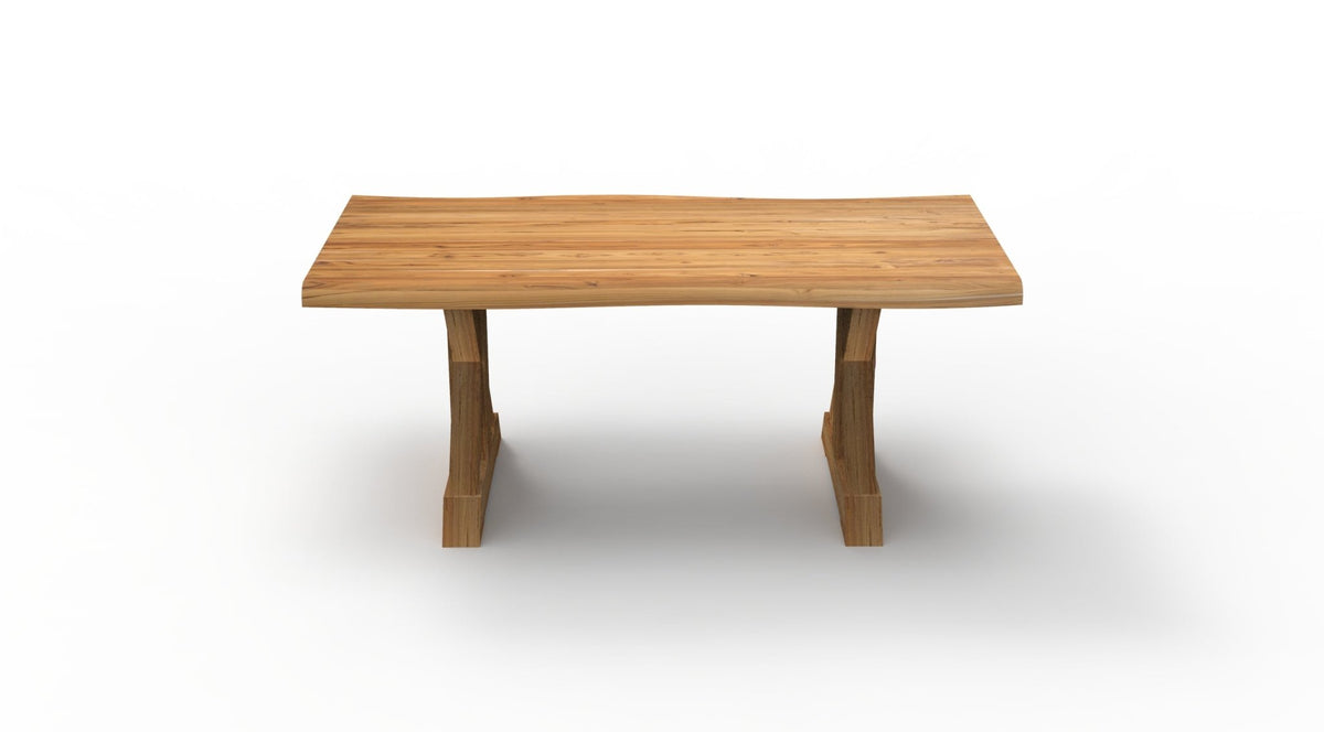 Bartholomew 72&quot; Teak Live Edge Dining Table - Natural - snyders.furniture