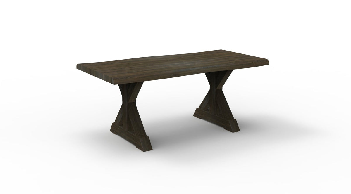 Bartholomew 72&quot; Teak Live Edge Dining Table - Natural + Black - snyders.furniture