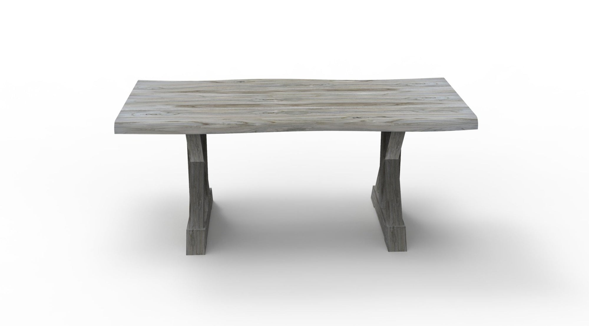 Bartholomew 72" Teak Live Edge Dining Table - Natural + Gray - snyders.furniture