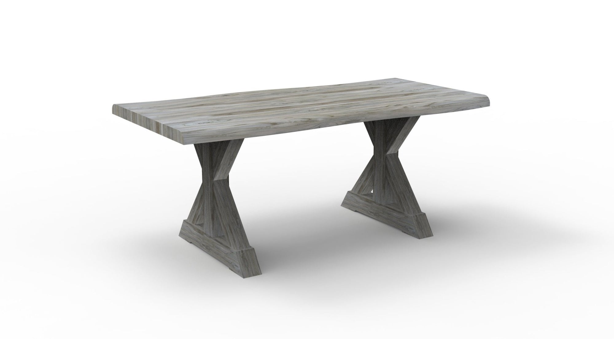 Bartholomew 72" Teak Live Edge Dining Table - Natural + Gray - snyders.furniture