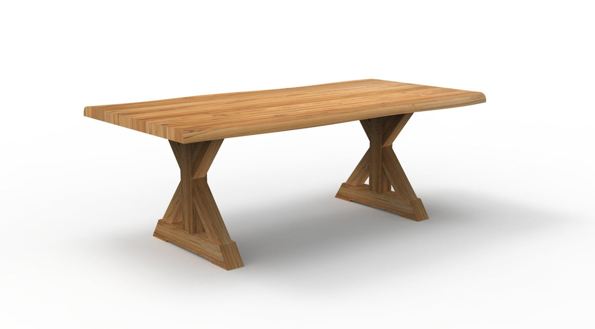 Bartholomew 84&quot; Teak Live Edge Dining Table - Natural - snyders.furniture