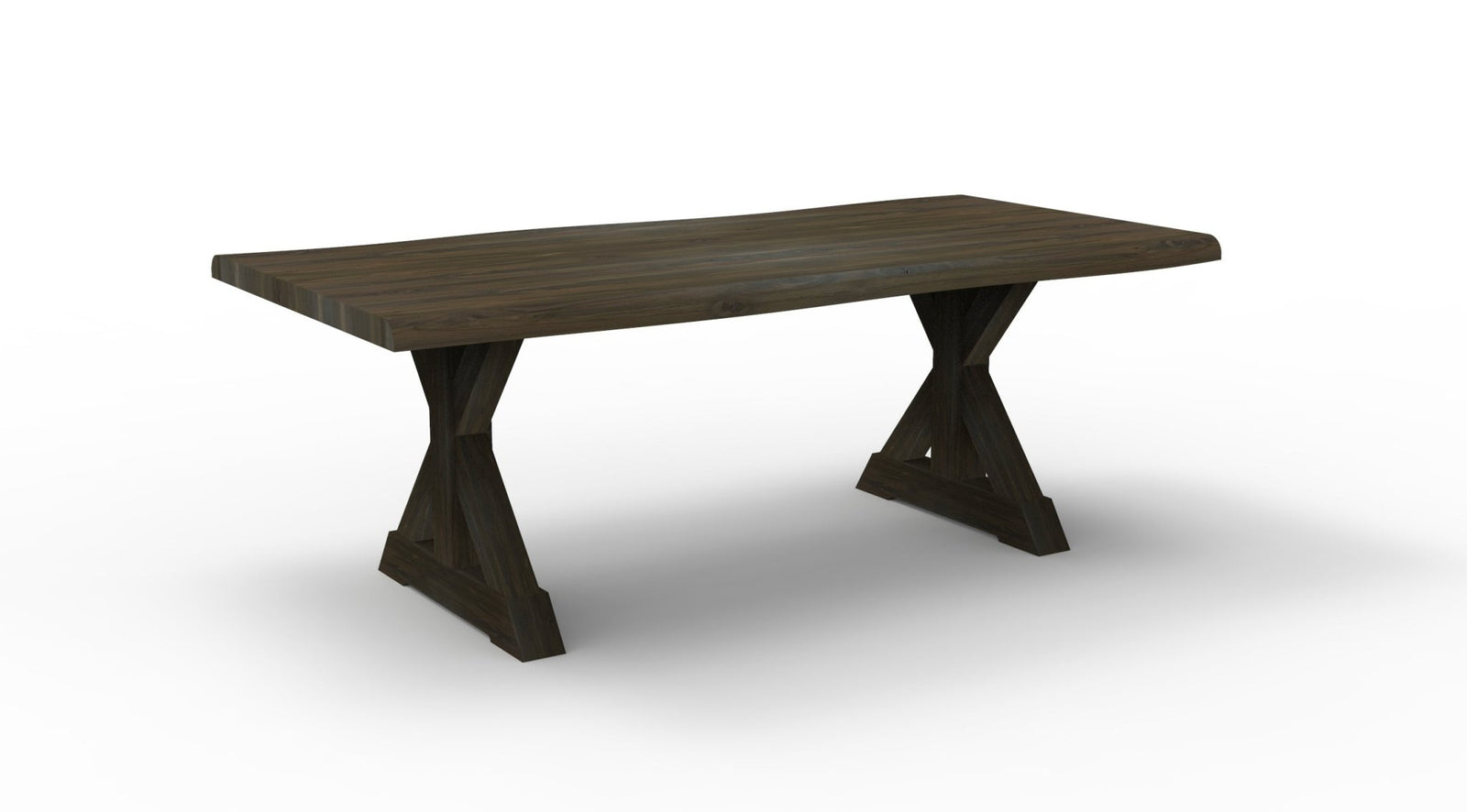 Bartholomew 84" Teak Live Edge Dining Table - Natural + Black - snyders.furniture