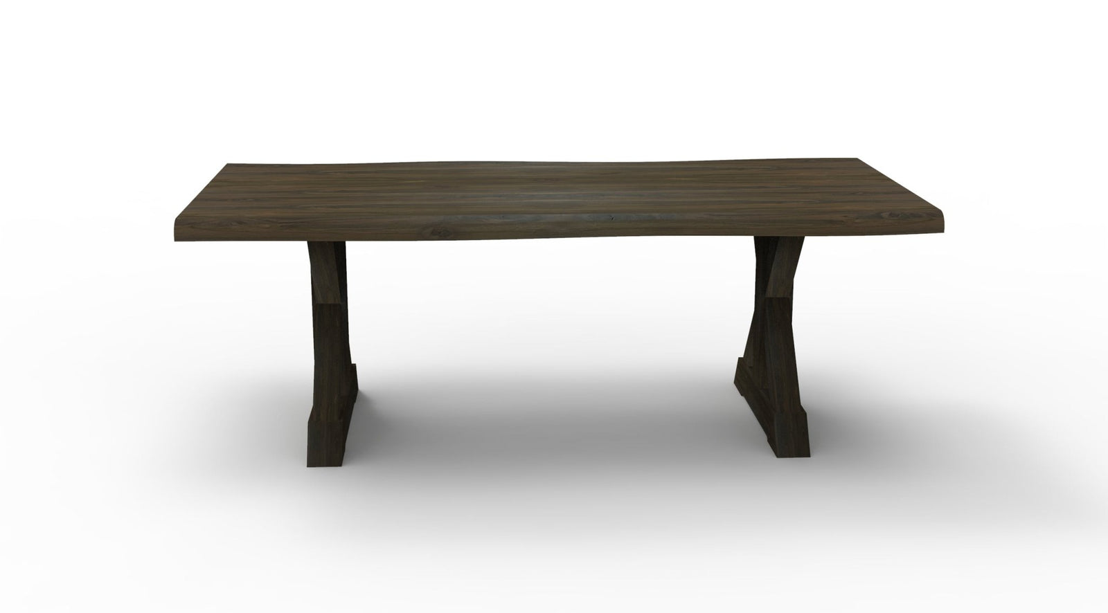 Bartholomew 84" Teak Live Edge Dining Table - Natural + Black - snyders.furniture