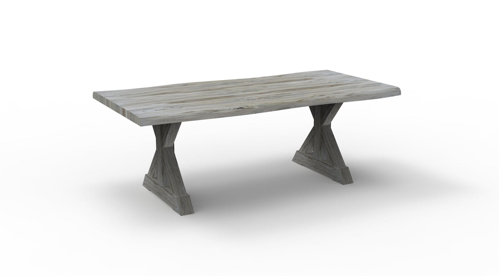 Bartholomew 84" Teak Live Edge Dining Table - Natural + Gray - snyders.furniture