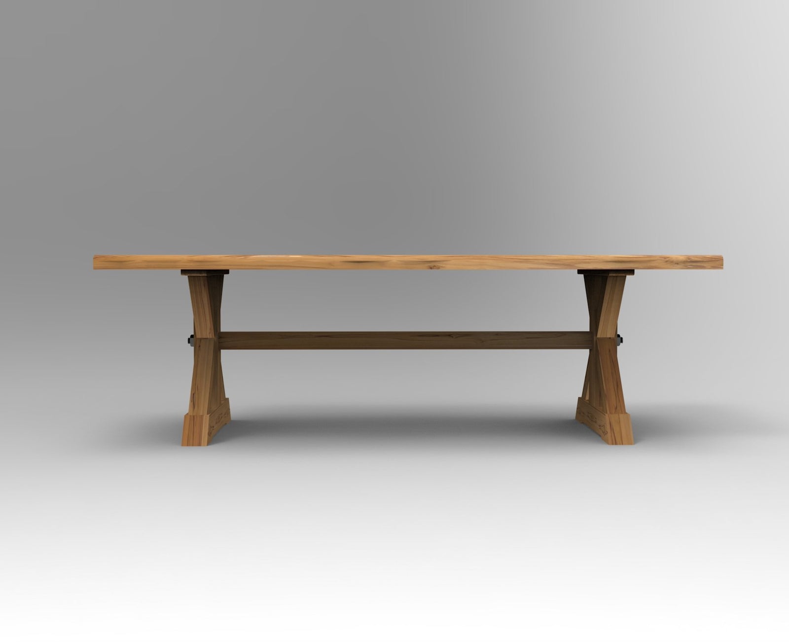 Bartholomew 96" Teak Live Edge Dining Table - Natural - snyders.furniture