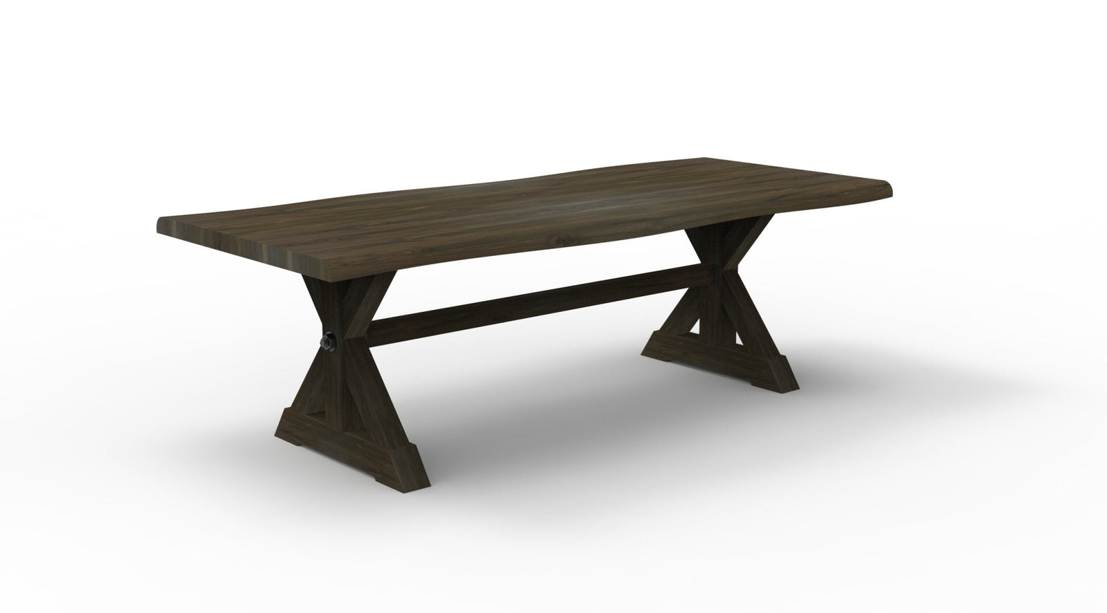 Bartholomew 96" Teak Live Edge Dining Table - Natural + Black - snyders.furniture
