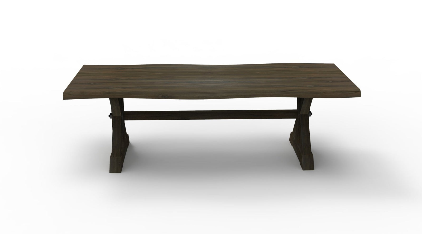 Bartholomew 96" Teak Live Edge Dining Table - Natural + Black - snyders.furniture