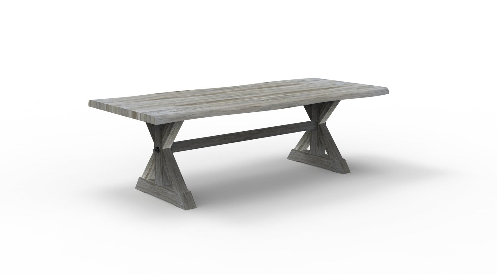 Bartholomew 96" Teak Live Edge Dining Table - Natural + Gray - snyders.furniture