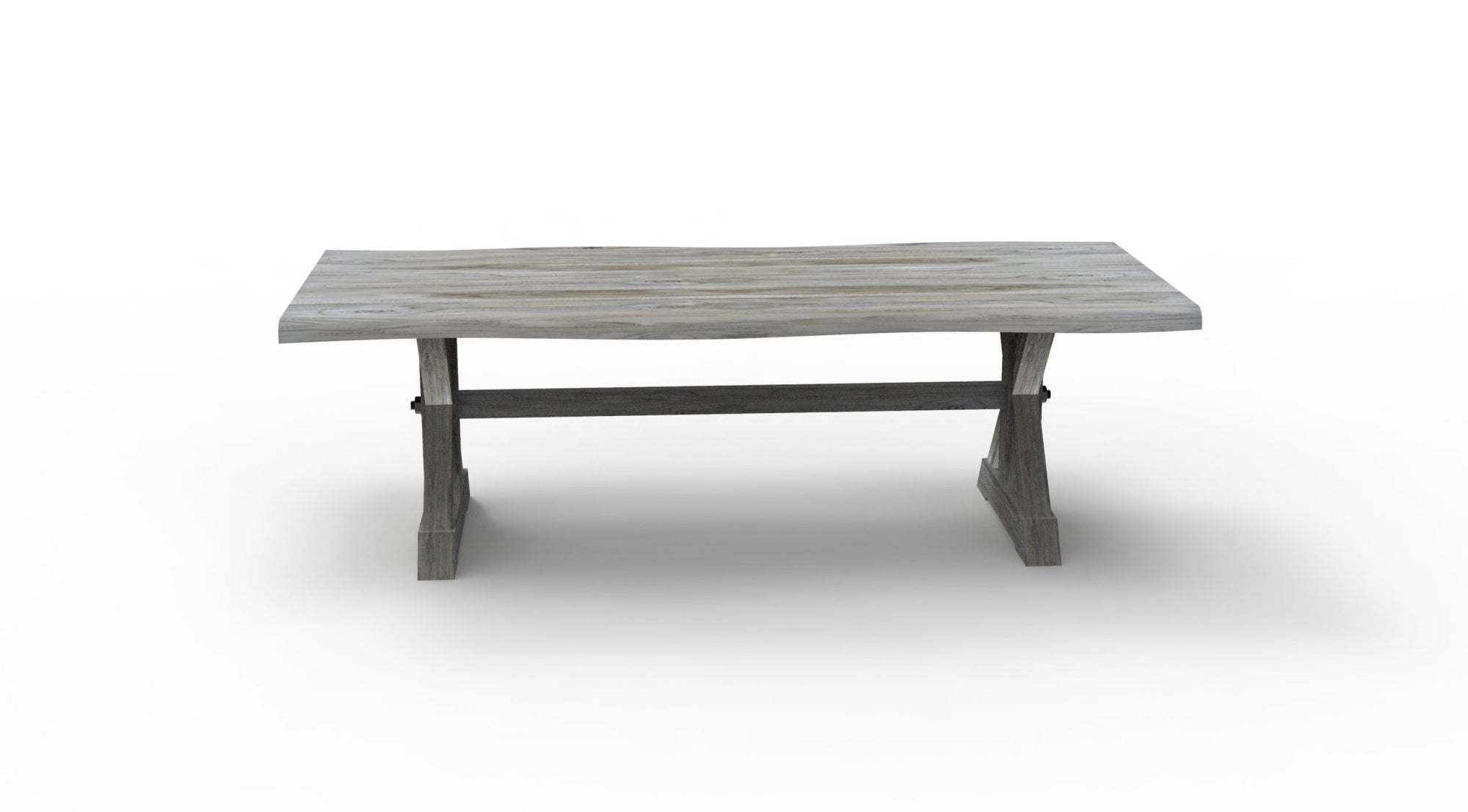 Bartholomew 96" Teak Live Edge Dining Table - Natural + Gray - snyders.furniture