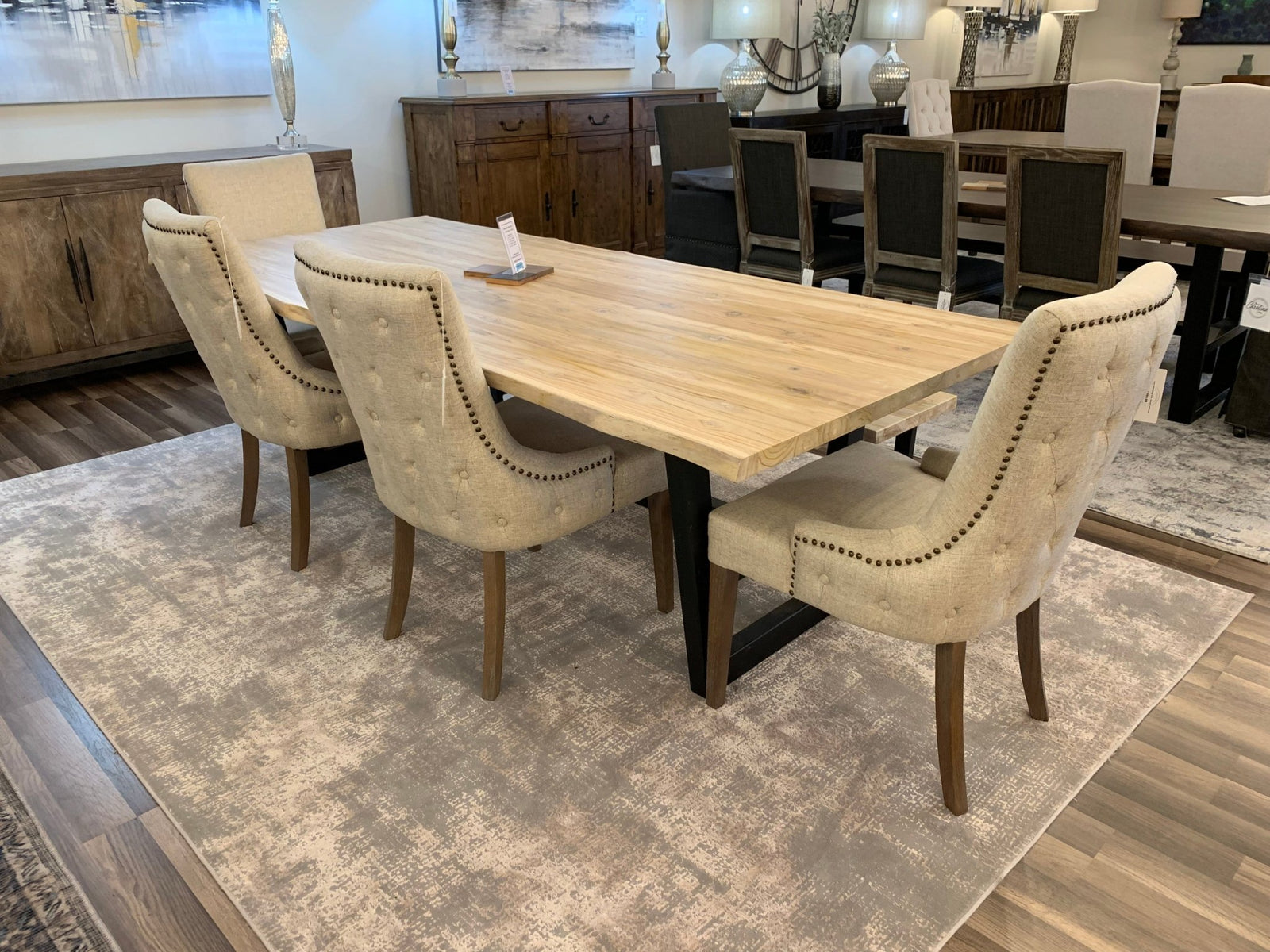 Bartholomew 96" Teak Live Edge Dining Table - Natural + White - snyders.furniture