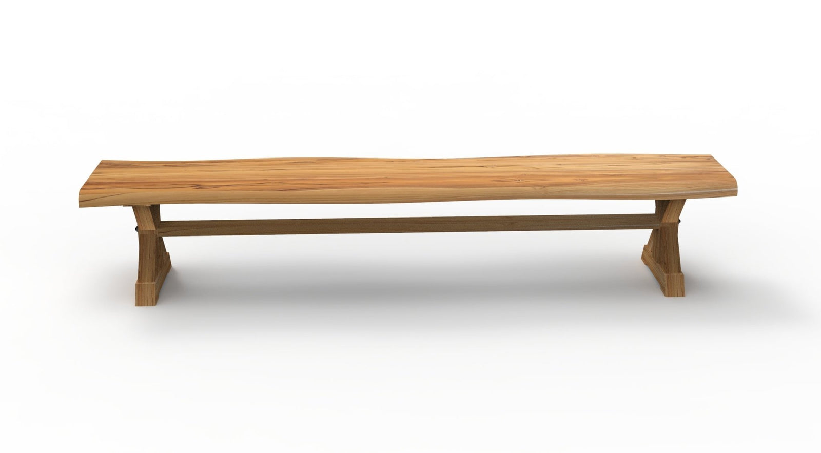 Bartholomew Teak Live Edge Dining Bench - Natural - snyders.furniture