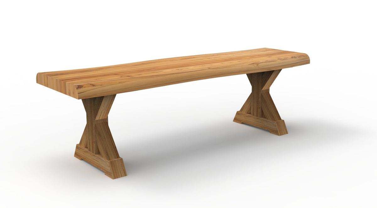 Bartholomew Teak Live Edge Dining Bench - Natural - snyders.furniture