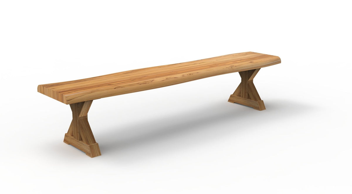 Bartholomew Teak Live Edge Dining Bench - Natural - snyders.furniture