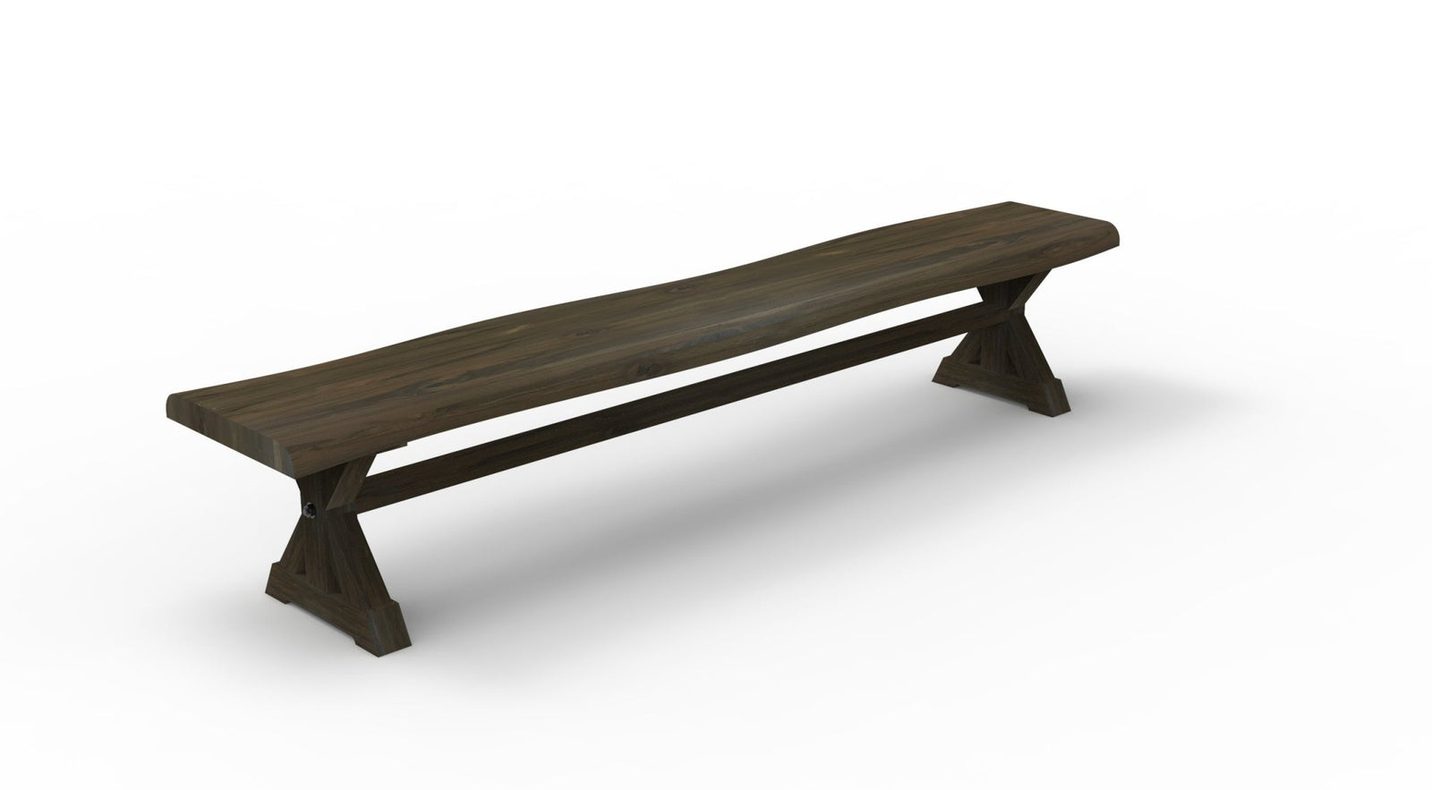 Bartholomew Teak Live Edge Dining Bench - Natural + Black - snyders.furniture