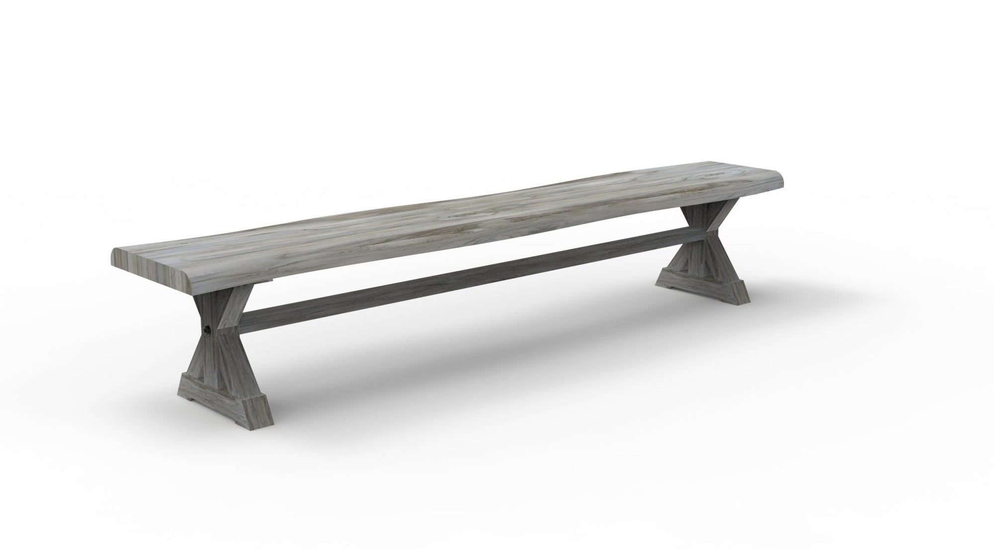 Bartholomew Teak Live Edge Dining Bench - Natural + Gray - snyders.furniture