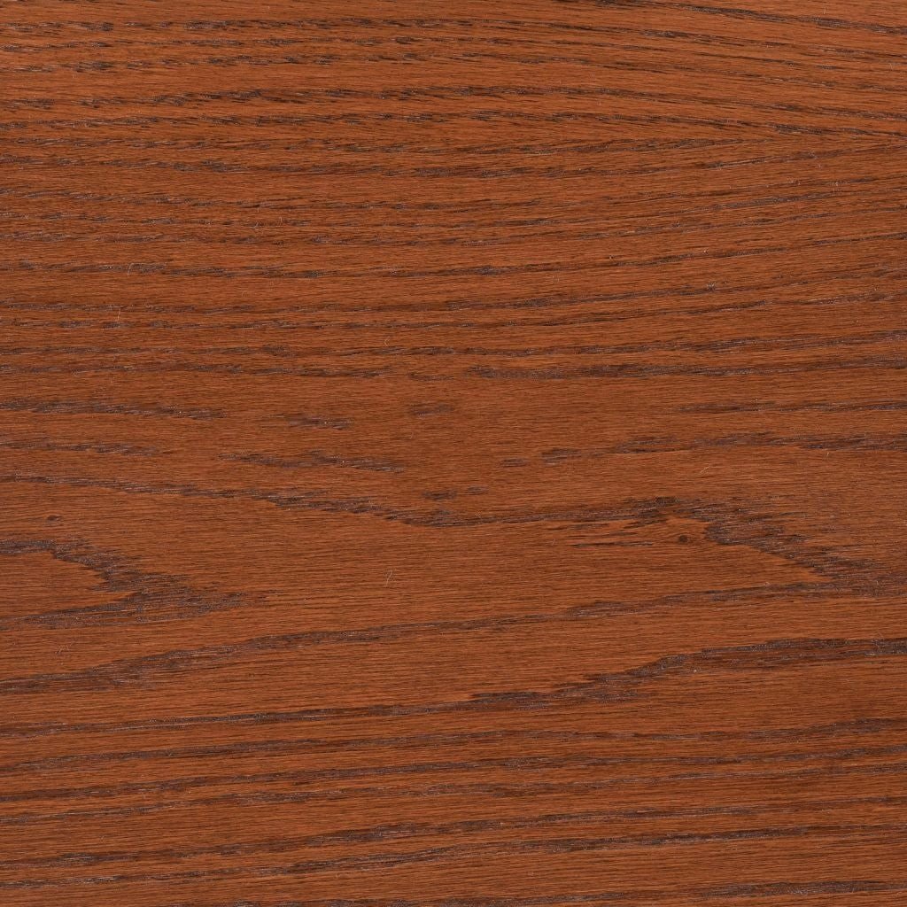 Boston stain on oak showing a russet brown tone with strong contrasting oak grain arcs