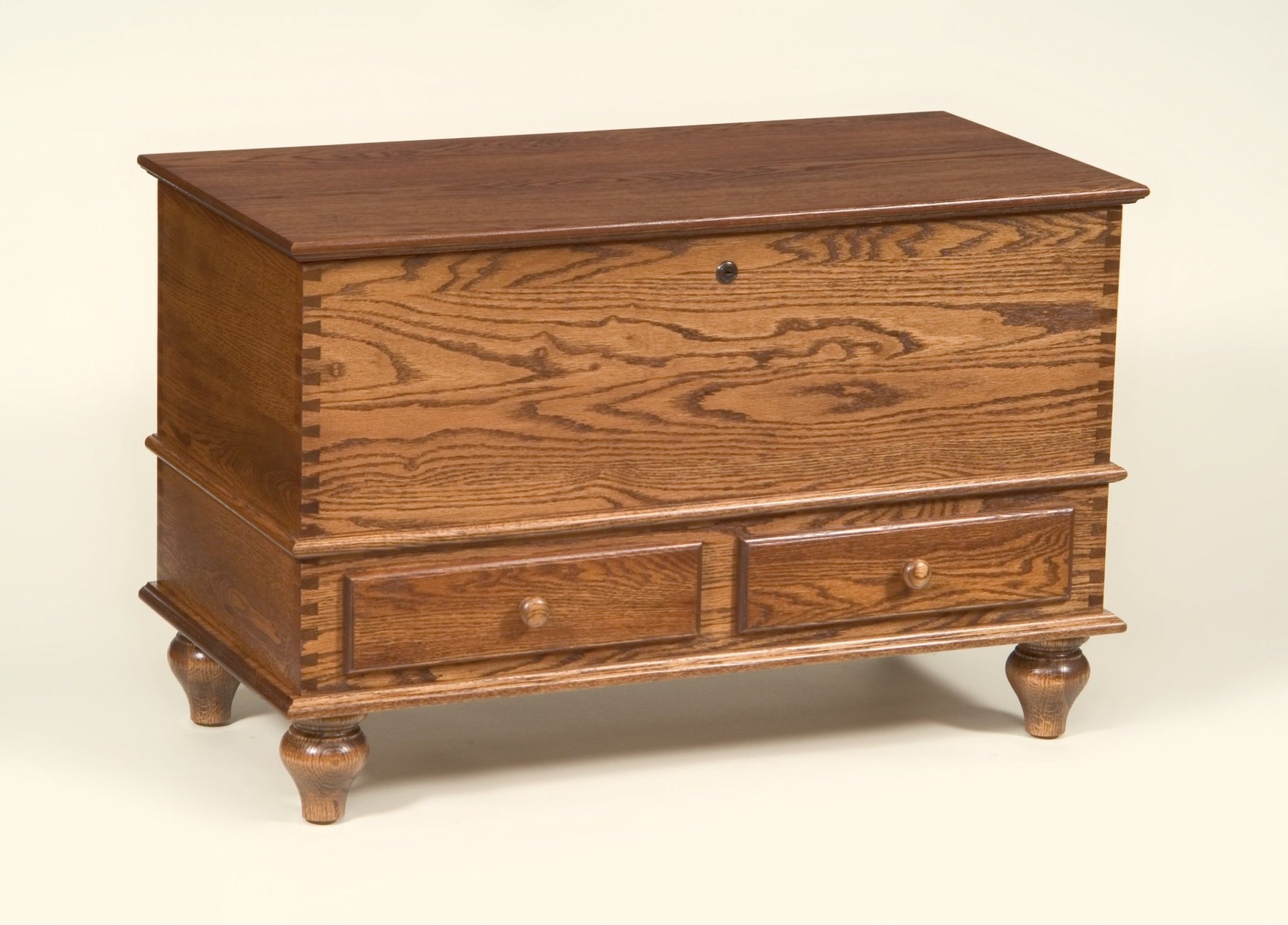 Carriage House Deep Storage Chest w/ Tulip Foot - Oak - snyders.furniture
