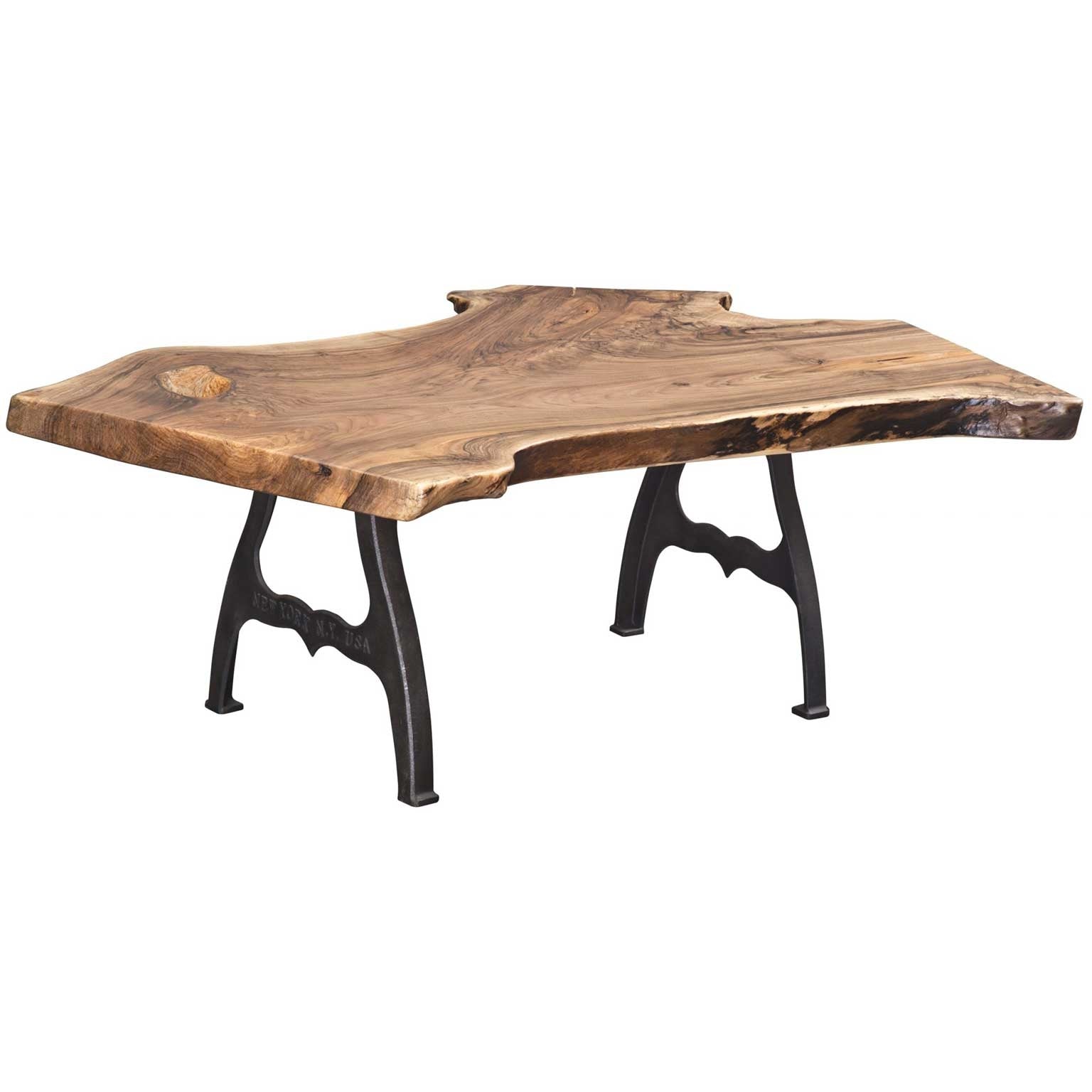 Cast Iron Live Edge Coffee Table - snyders.furniture