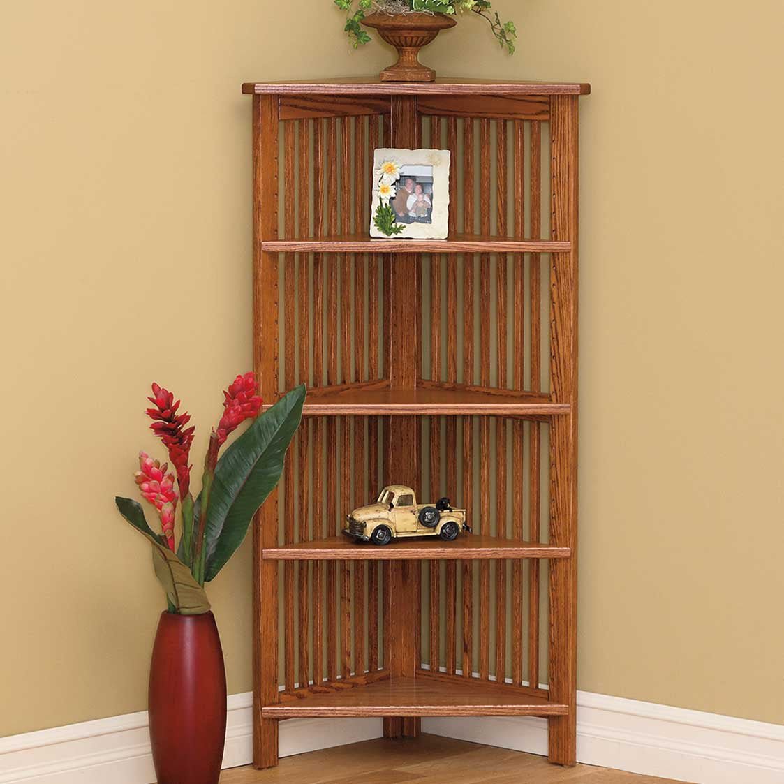 Country Mission Large Corner Bookcase - snyders.furniture