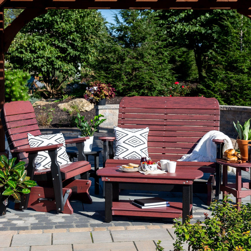 Amish Easy Poly Patio Glider & Coffee Table Set